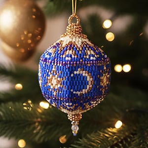 Schema per baccello a goccia Peyote 3 / Tutorial per orecchini invernali con perline / Gioielli fai da te con perline di semi