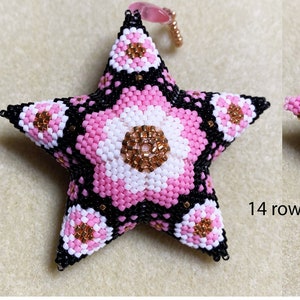 Beaded star pattern for beading - Cherry blossoms 17PS006