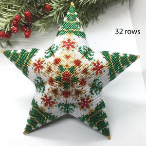 Christmas star ornament tutorial - Peyote star pattern -  DIY winter ornament - Noel beading