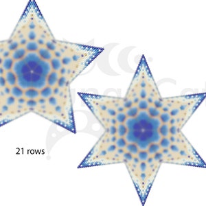 Può includere: Uno schema di perline per una stella 3D in peyote a 21 file, chiamata "Fiocco di neve marino 21PS022". Lo schema è in formato PDF e include una tabella dei colori, una tabella delle parole, il conteggio delle perline e un tutorial per realizzare la stella.