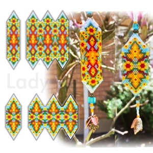 Autumn Flowers DIY Pendant: 3D Peyote Pod Beading Pattern