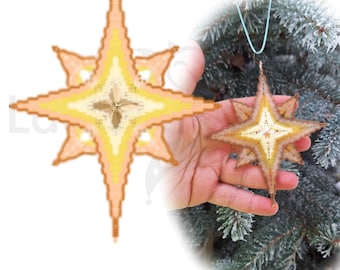 Tutorial para hacer adornos navideños en forma de estrella con cuentas: patrón básico de peyote (PDF)