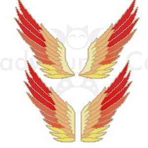 Phoenix Wings brick stitch pattern for beading