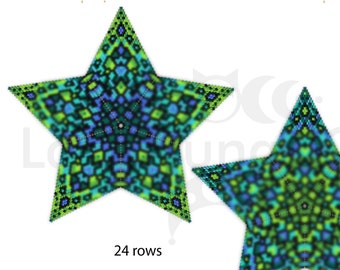 Patrón de estrella con cuentas para abalorios - Mandala 22PS004