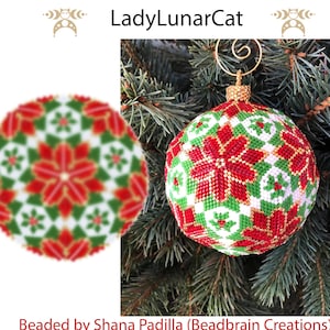 Poinsettia ornament tutorial - Peyote 3d ball pattern for beading