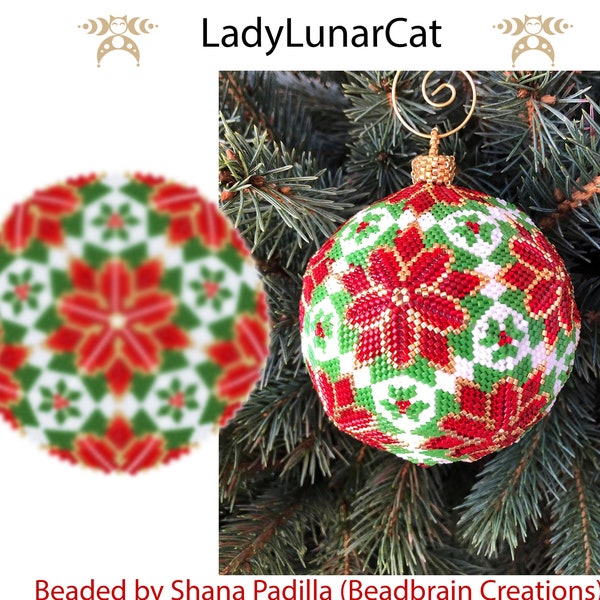 Poinsettia ornament tutorial - Peyote 3d ball pattern for beading