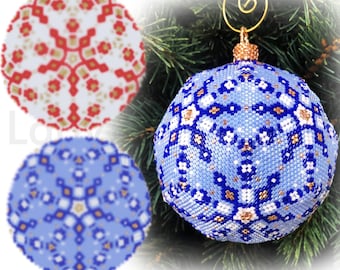Samouczek nawlekania ozdób świątecznych - wzór Peyote 3D z płatkami śniegu - DIY zimowa ozdoba