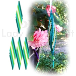 Christmas ornament tutorial - Peyote 3drop pod pattern for beading Mojito