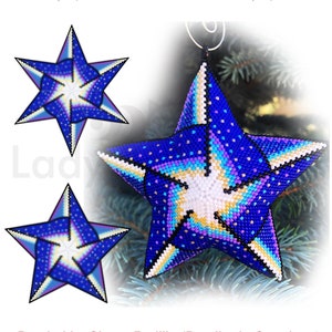Kralenpatroon kerstornament - sterpatroon met kralen Galaxy - winterornament zelf maken