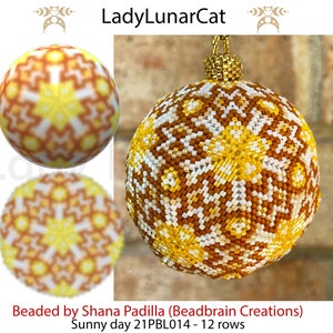 DIY Autumn Ornament Beading Tutorial - 3D Peyote Ball Pattern, 12 Rows