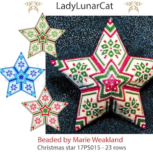 Christmas star ornament tutorial - Peyote star pattern -  DIY beading mandala