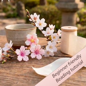 Sakura Peyote Pattern, Beaded Cherry Blossom beading Tutorial (PDF) image 2