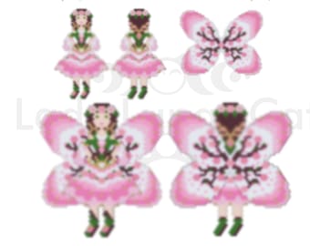 Cherry blossom brick stitch pattern for beading, fairy seed beads tutorial