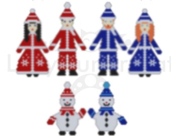 Winter Brick stitch pattern for beading doll 17P028