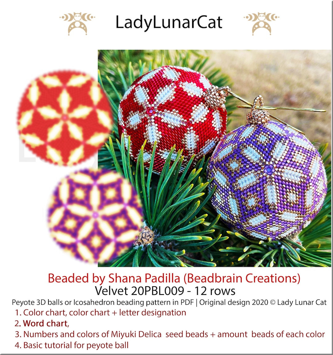 Christmas Ornament Beading Tutorial - Peyote 3d Ball Pattern - DIY ...