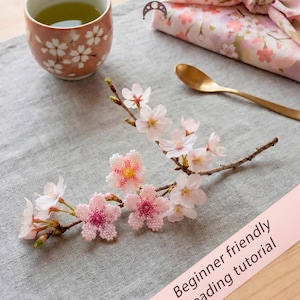 Sakura Peyote Pattern, Beaded Cherry Blossom beading Tutorial (PDF) image 3