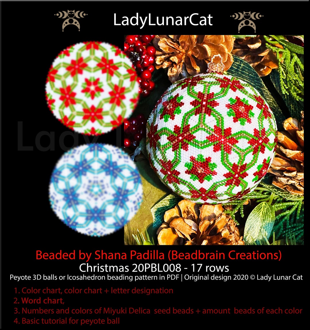 Christmas Ornament Beading Tutorial – Peyote 3D Ball Pattern (PDF) - Etsy