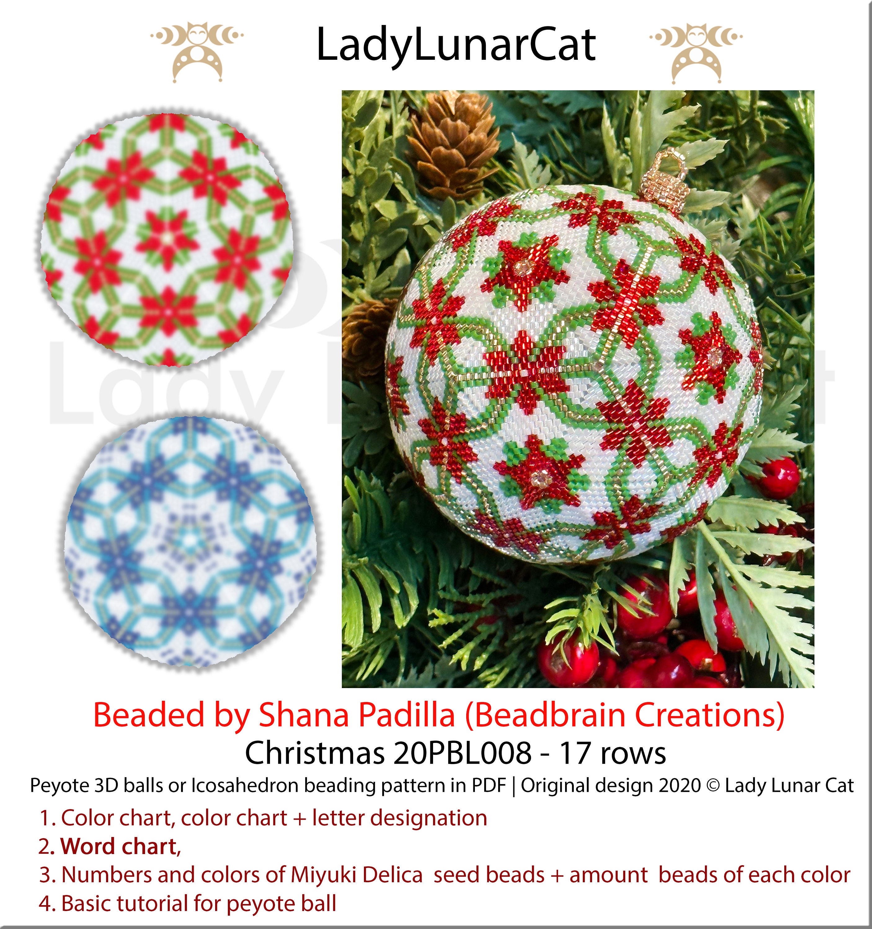 Christmas Ornament Beading Tutorial – Peyote 3D Ball Pattern (PDF) - Etsy