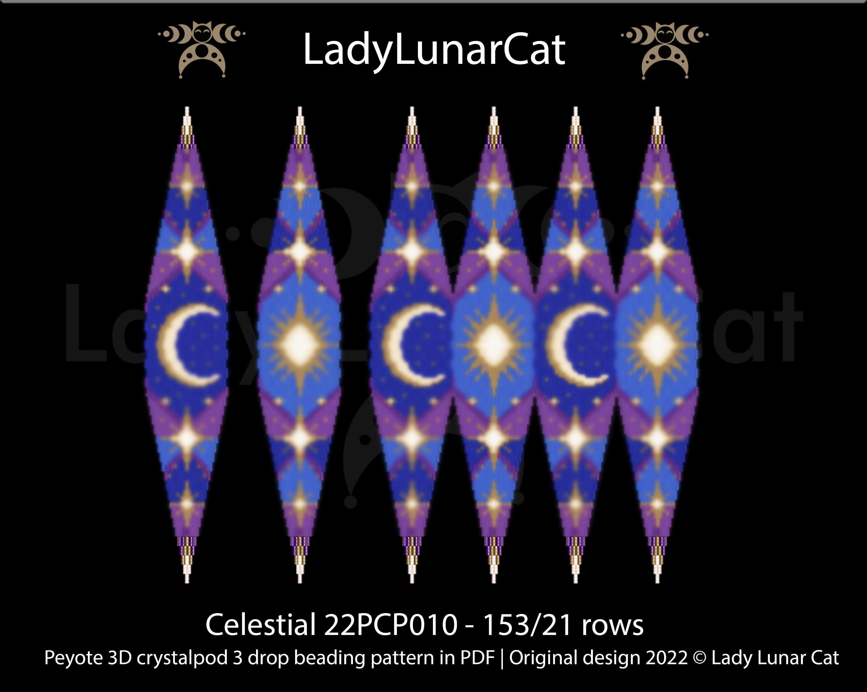 Peyote 3drop Pod Pattern for Beading - Celestial 22PCP010 - Etsy