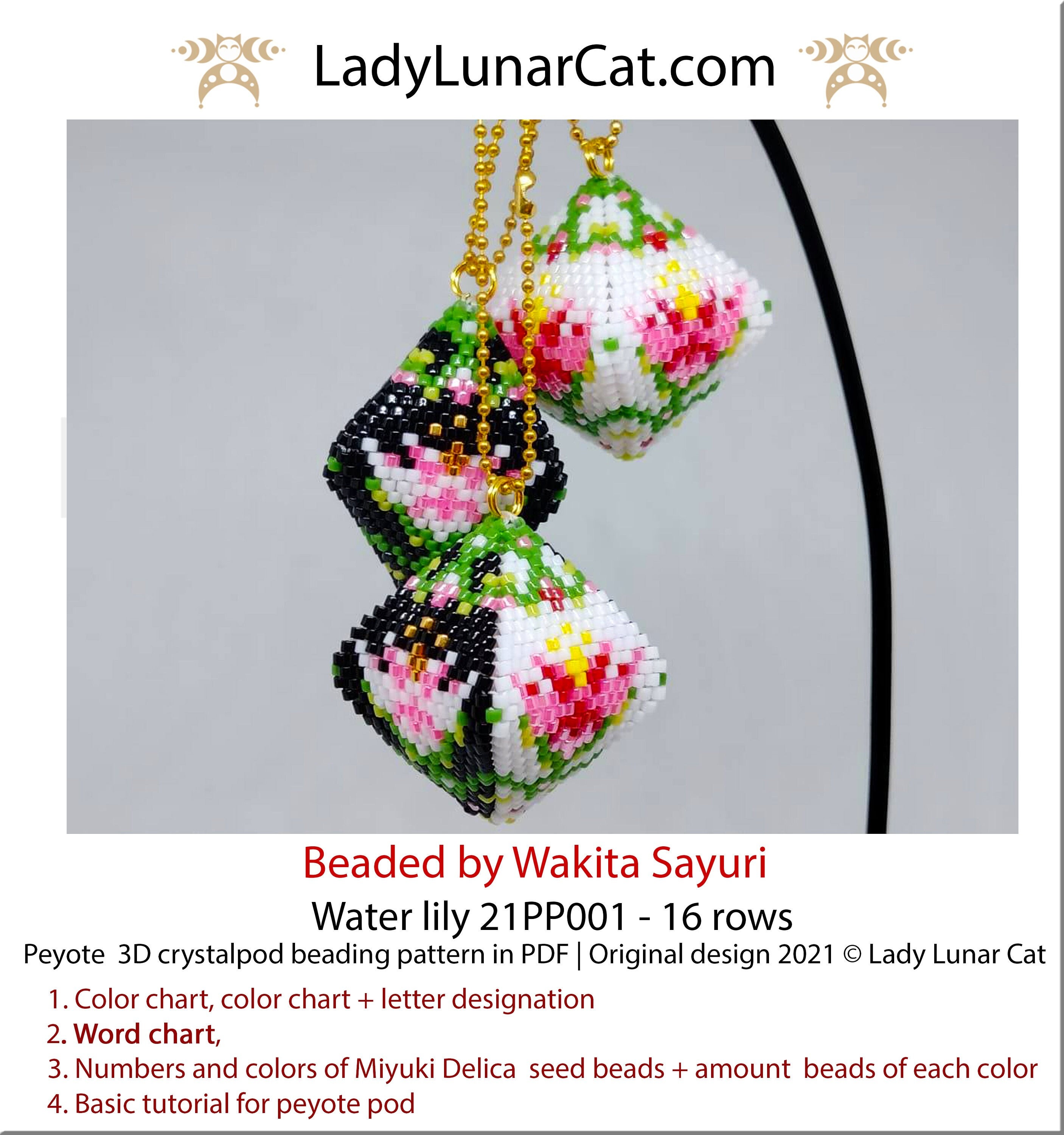 Peyote Pod Beading Pattern – 3D Water Lily Earrings (PDF) - Etsy