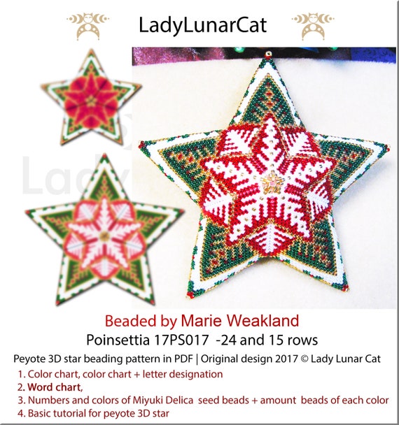Weihnachtsstern Ornament Anleitung - Peyote Stern Muster - DIY  Weihnachtsstern - Etsy.de