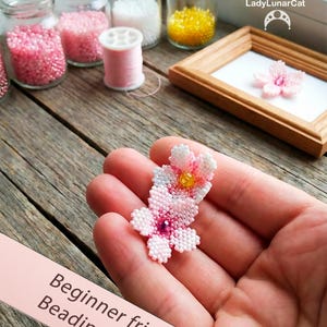 Sakura Peyote Pattern, Beaded Cherry Blossom beading Tutorial (PDF) image 8