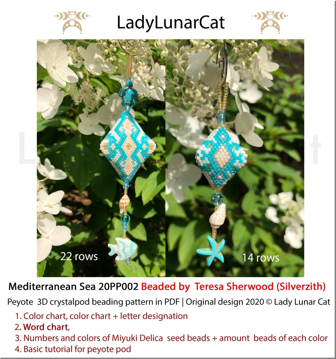 Peyote 3d Pod Pattern for Beading Mediterranean Sea 20PP002 - Etsy