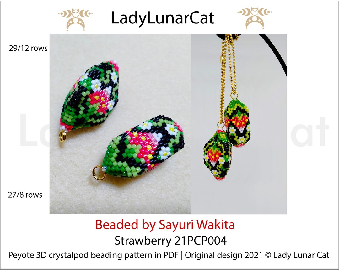Peyote 3drop Pod Pattern for Beading - Strawberry 21PCP004 - Etsy