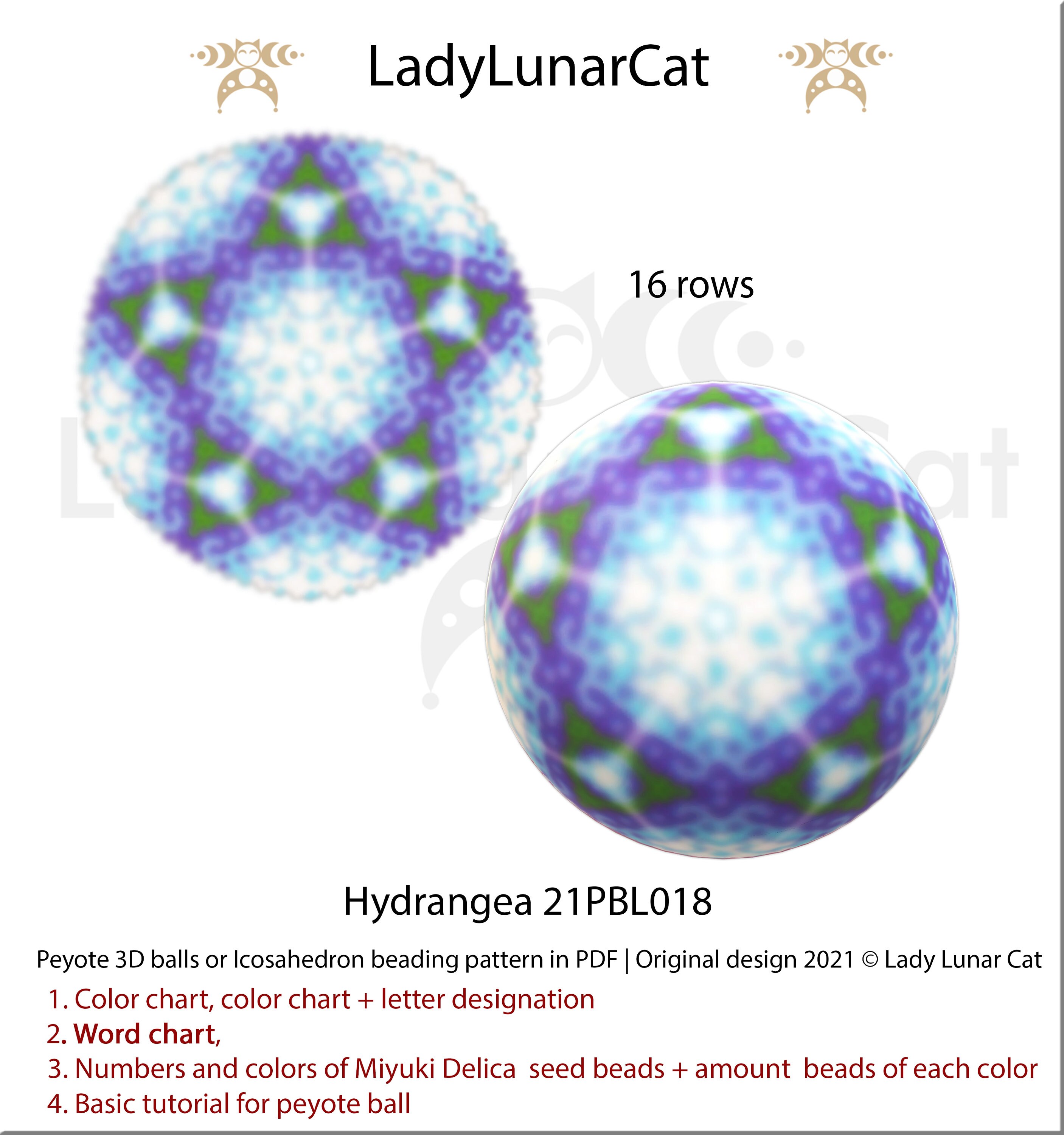 Peyote 3d Ball Pattern for Beading - Hydrangea 21PBL018 16 Rows - Etsy