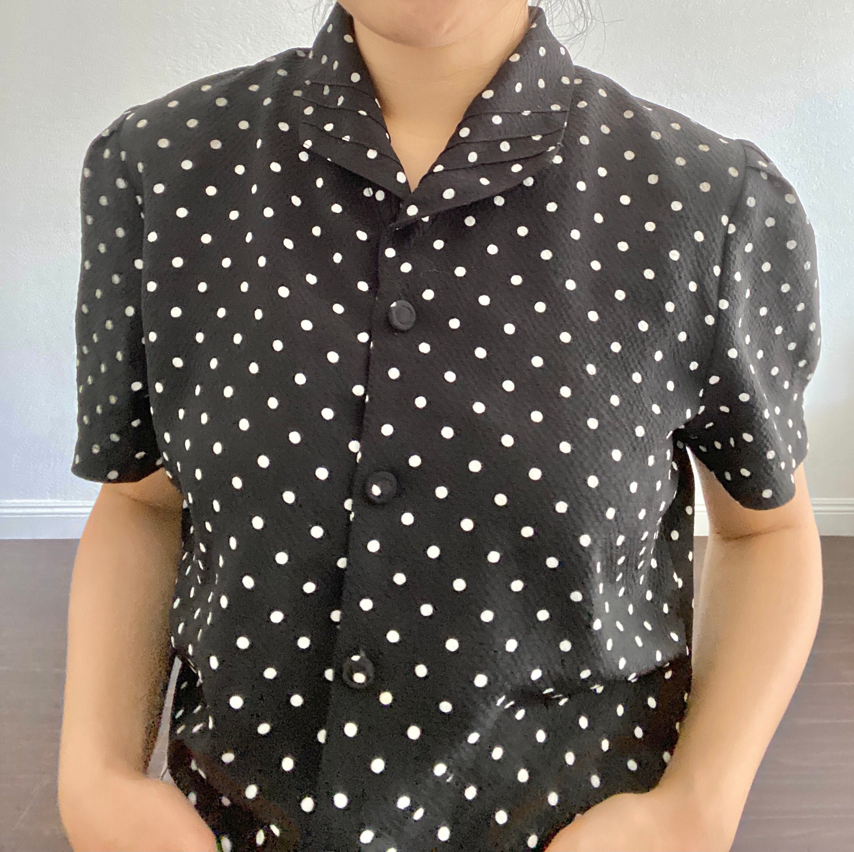 60s Polka Dot Blouse - Etsy