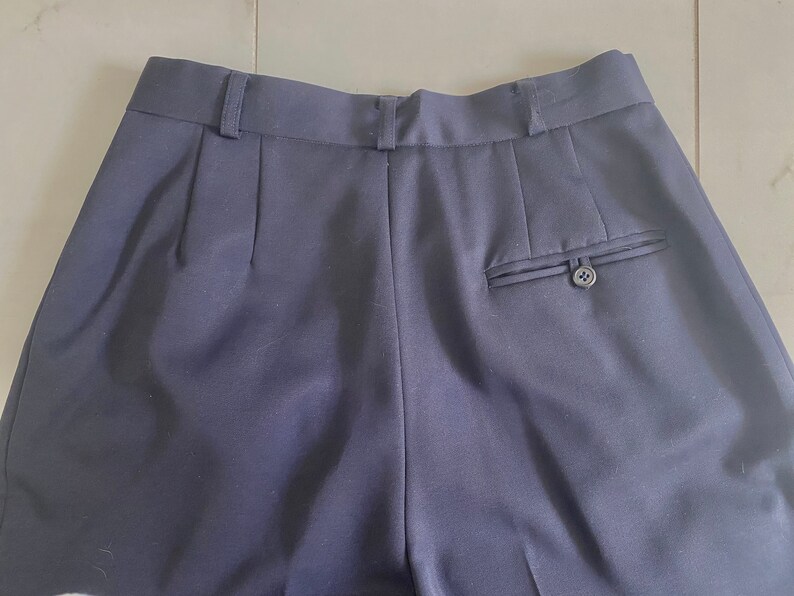 vintage navy pants high waisted 100 wool made in Etsy