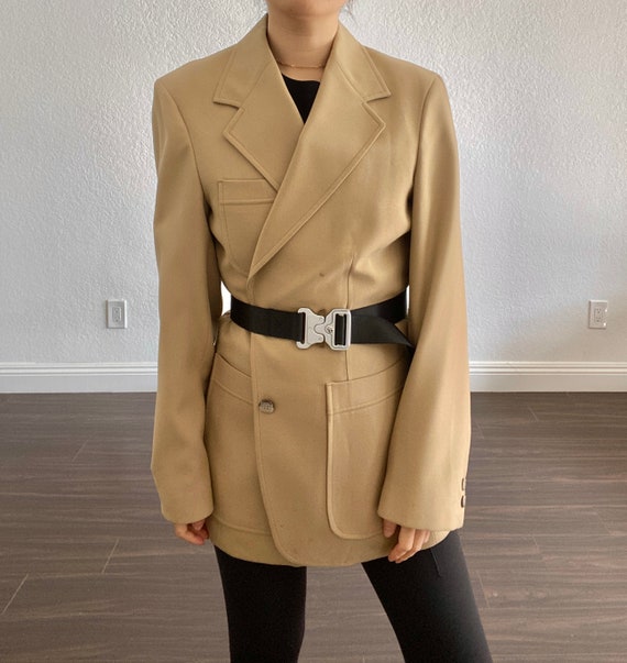 Vintage oversized wool blazer in beautiful tan col