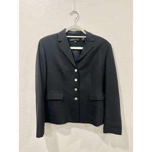 Vintage silk wool black blazer jacket Anne Klein