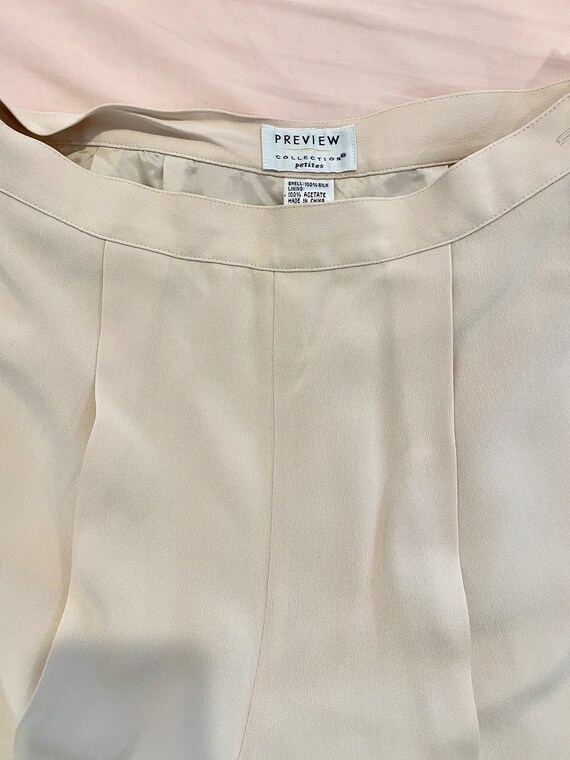 Vintage Ann Taylor pleated 100% silk pants, high … - image 1