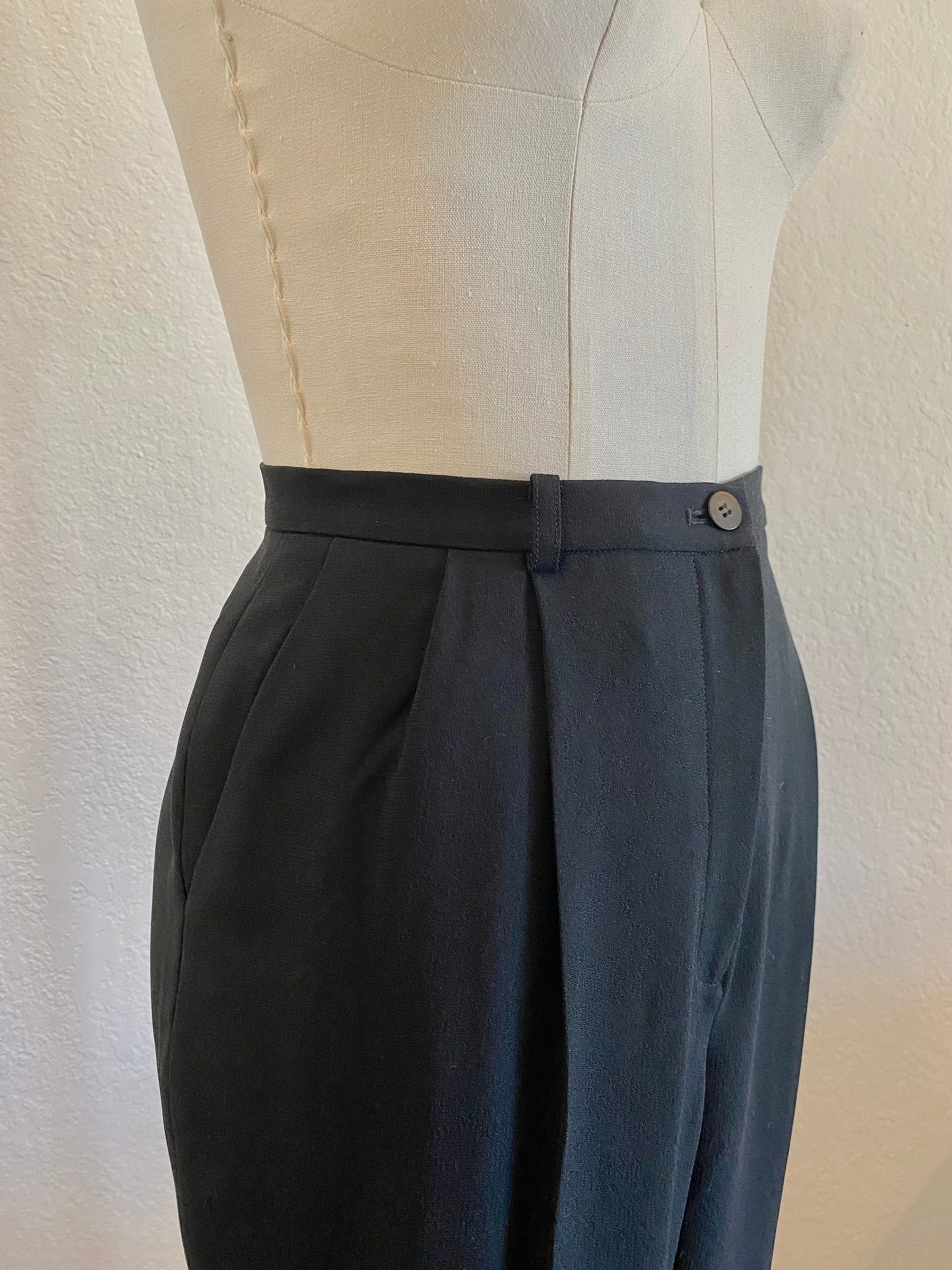 Liz Claiborne LINEN Trousers. Vintage Gingham Trousers. 90s
