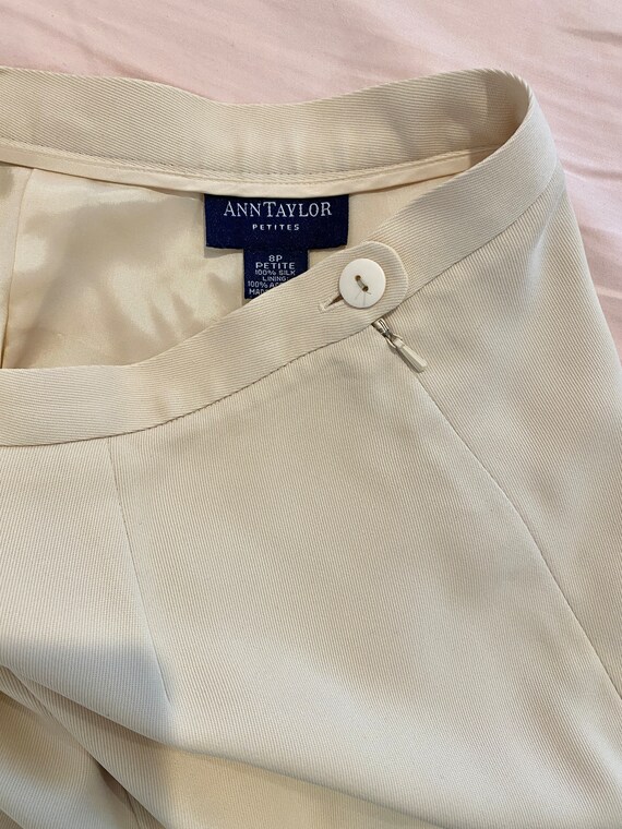Vintage Ann Taylor pleated 100% silk pants, high … - image 4