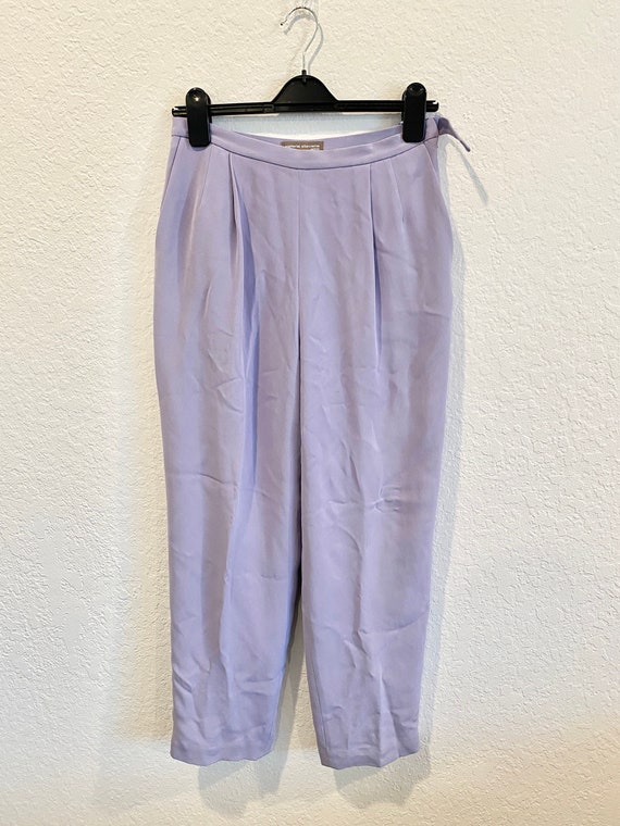Vintage silk pleated pants in lavender, light purp