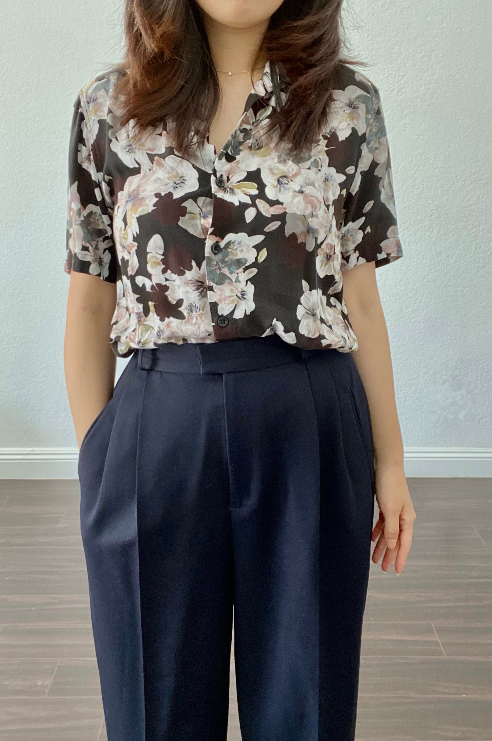 vintage navy pants high waisted 100 wool made in Etsy