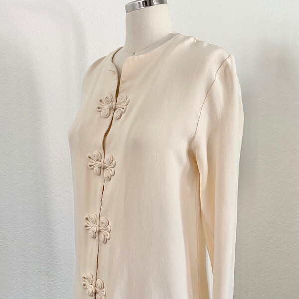 Knot button floral Chinese style jacket