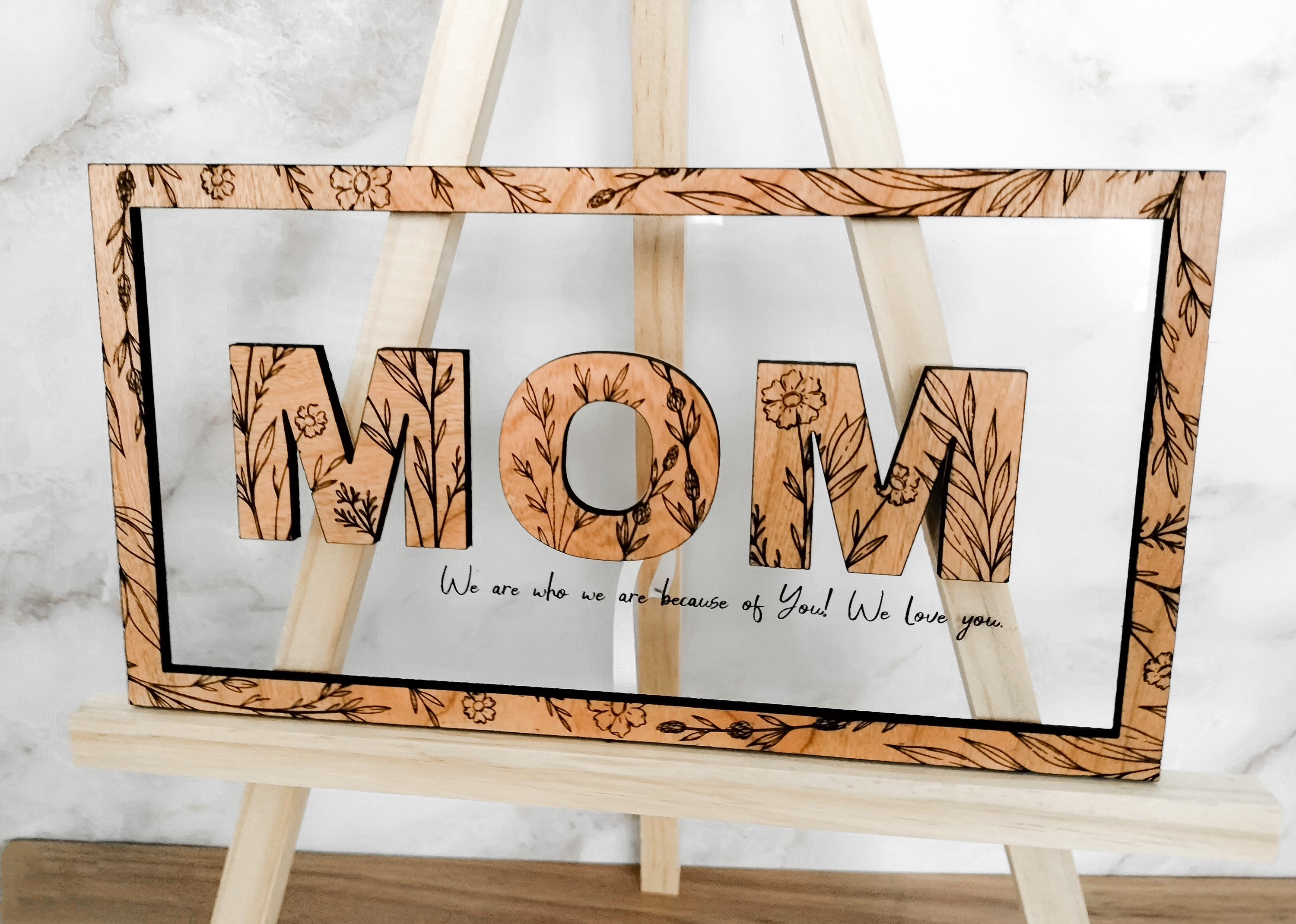 Floral Mom Sign - Acrylic Floral Mom Sign- Gift for Mom - Mothers Day ...