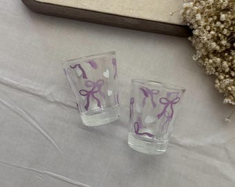 Purple Coquette Bows Shot Glass