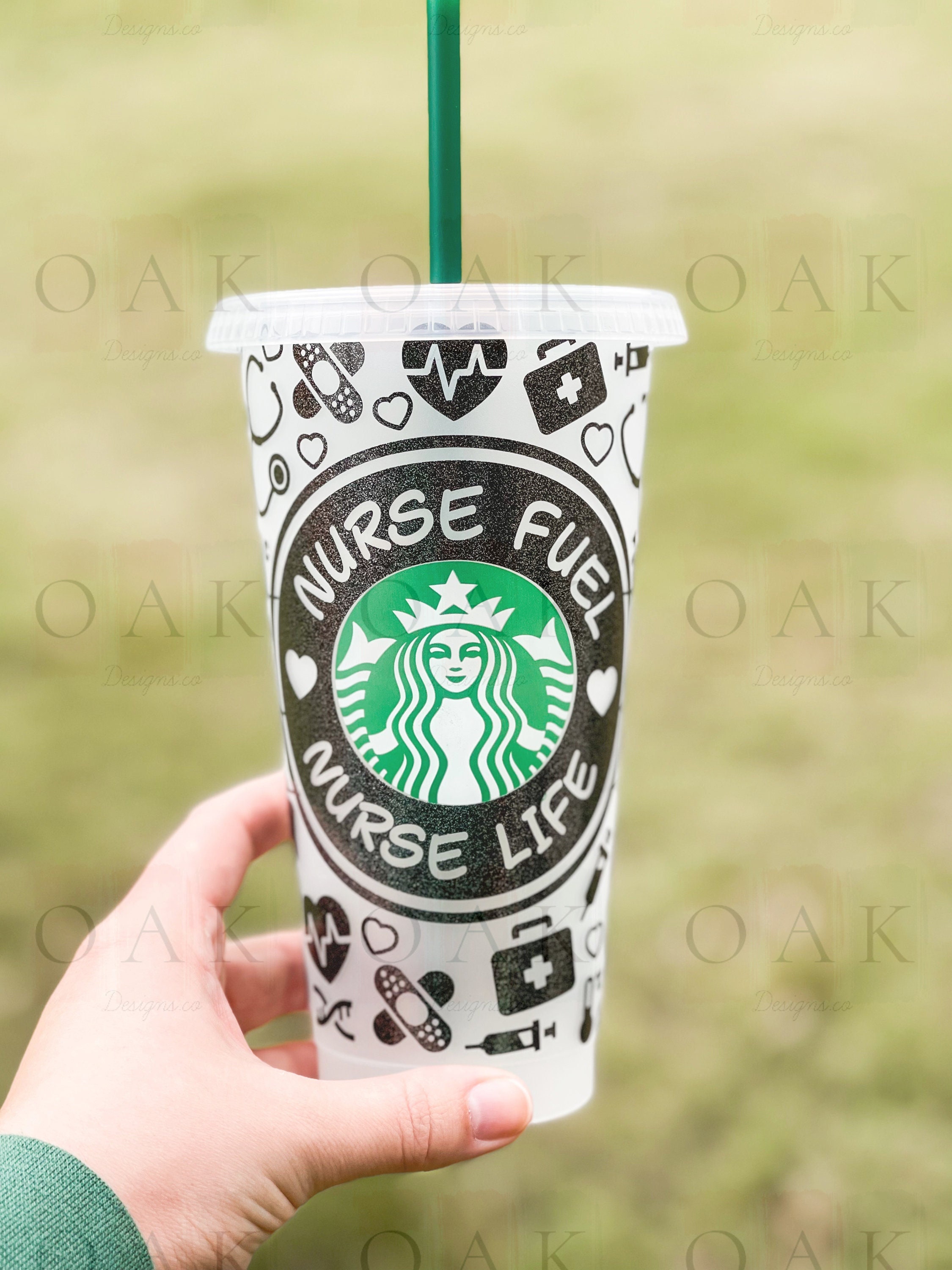 STARBUCKS Venti 24oz Iced Coffee Cup With Reusable Lid & Straw 