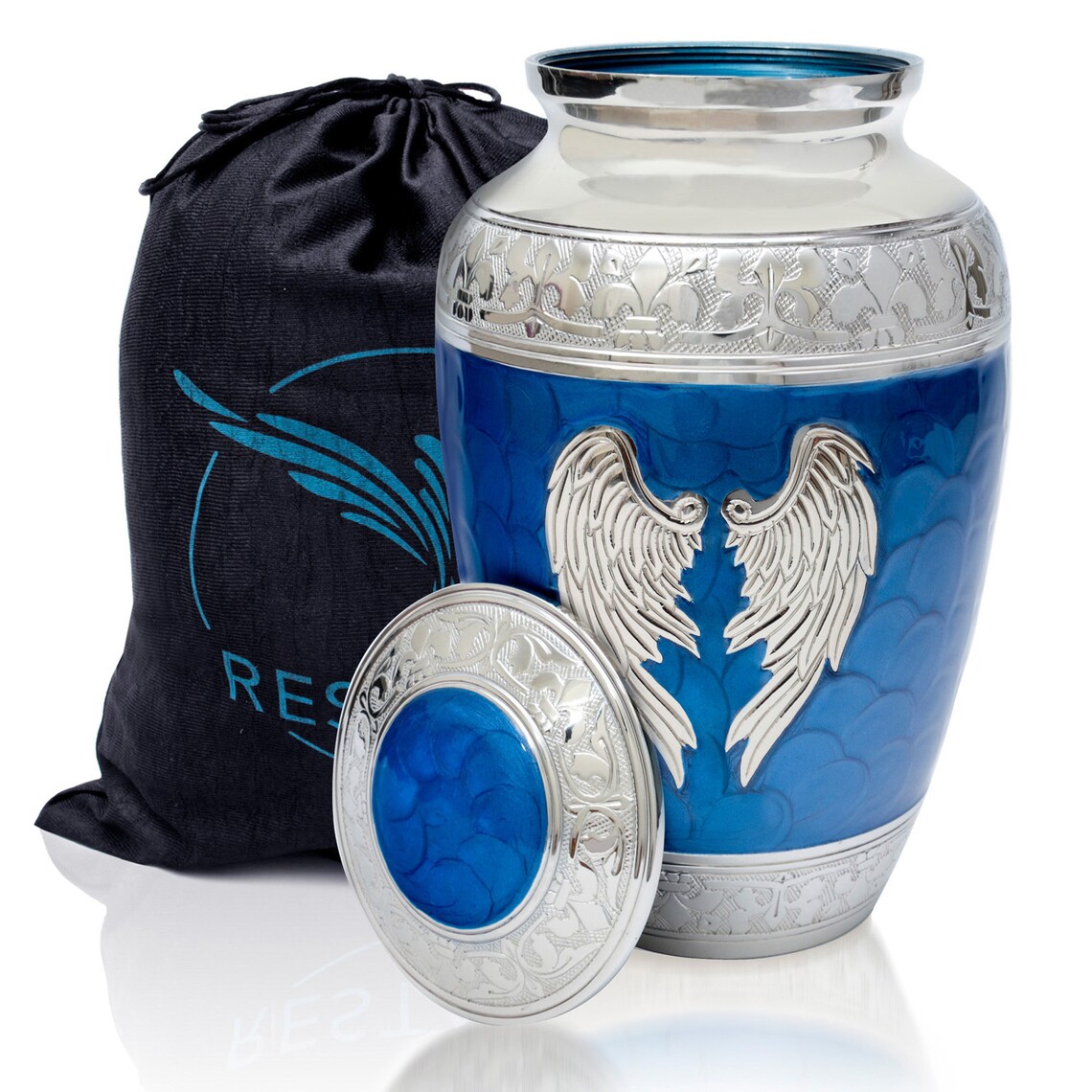 Angel Wings Urn. Blue Cremation urns for Human Ashes Adult Etsy