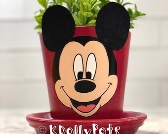トップス 25SS CHALLENGER MICKEY MOUSE HAND PLANT Hand Painted Mickey Mouse Flower Pot/hand Painted Clay Pot/hand