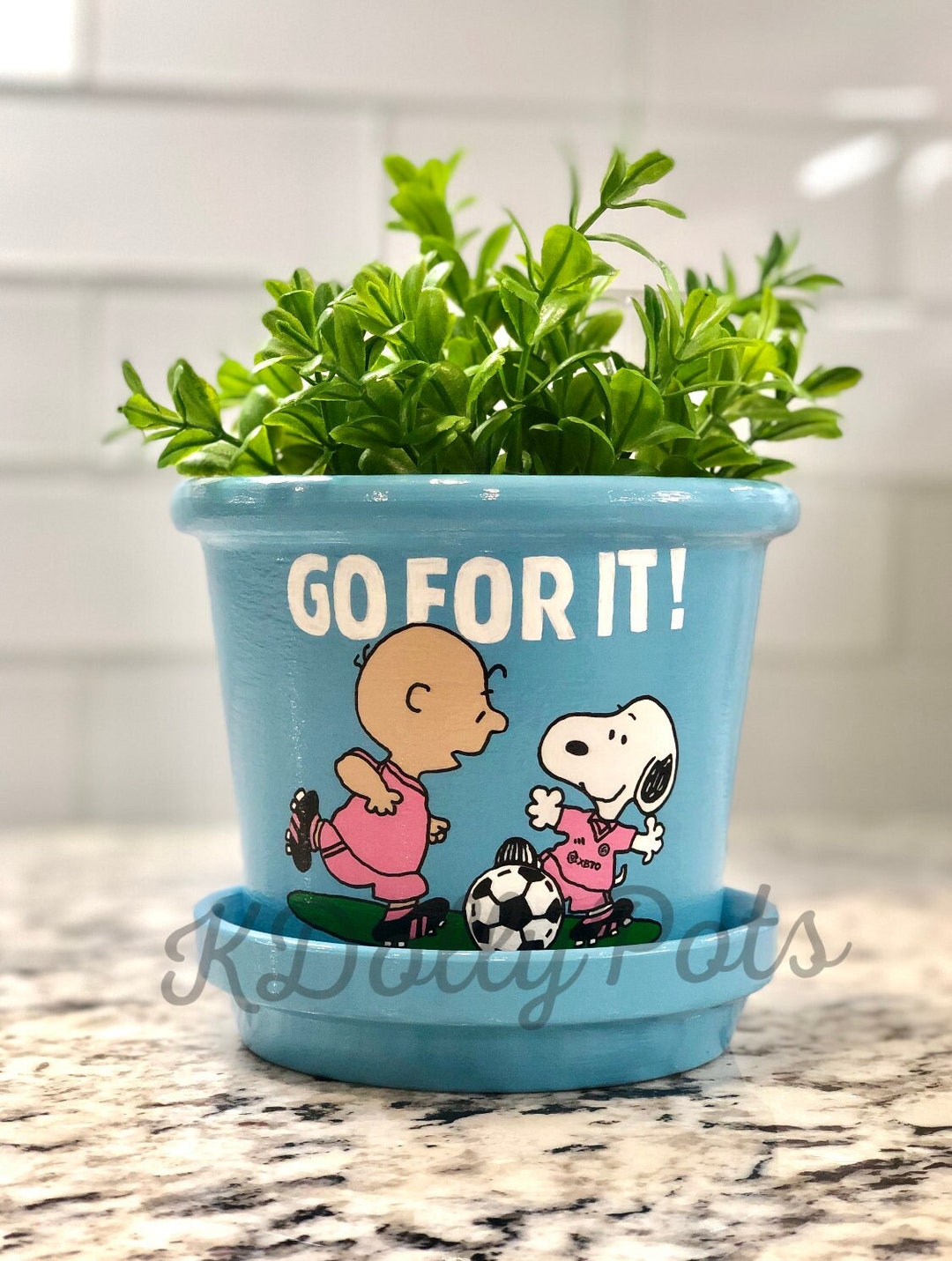 Hand Painted Snoopy & Charlie Brown Flower Pot/football Etsy