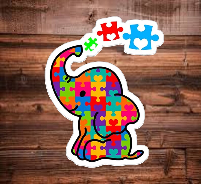 Autism Awareness Elephant Vinyl Decal Sticker | Etsy