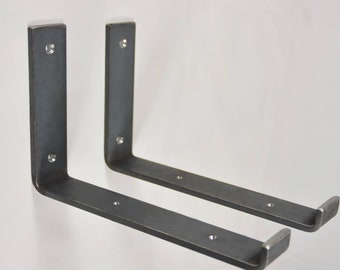 Handmade Steel Shelf Brackets: Rustic Industrial Scaffold Board