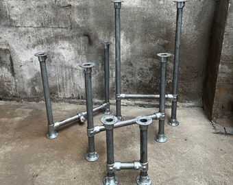 Galvanized Metal Table Legs: Industrial Pipe Furniture Feet 32mm