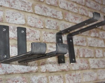 Handmade Industrial Shelf Brackets: Rustic Raw Steel 40x6 , UK Made