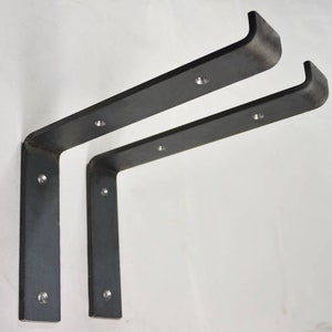 Soportes para estantes de tablones de andamio hechos a mano: Acero en bruto de alta resistencia (40 x 8 mm) imagen 2